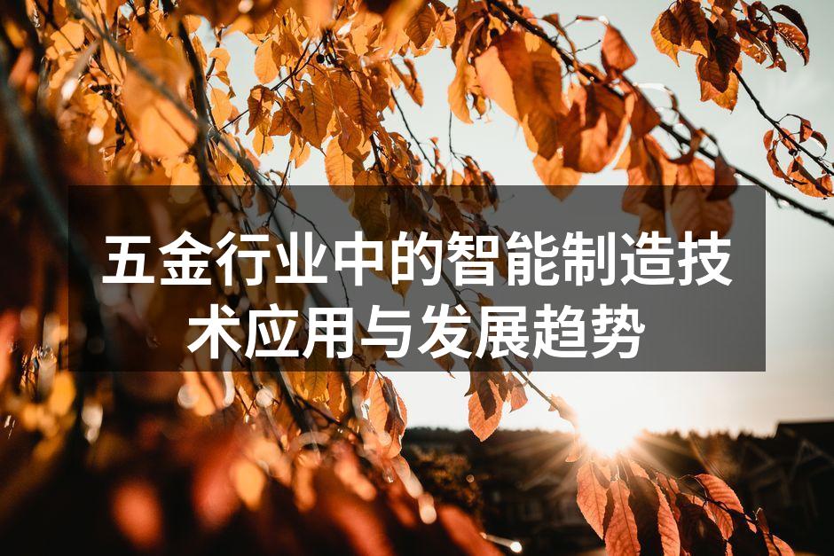 五金行业中的智能制造技术应用与发展趋势